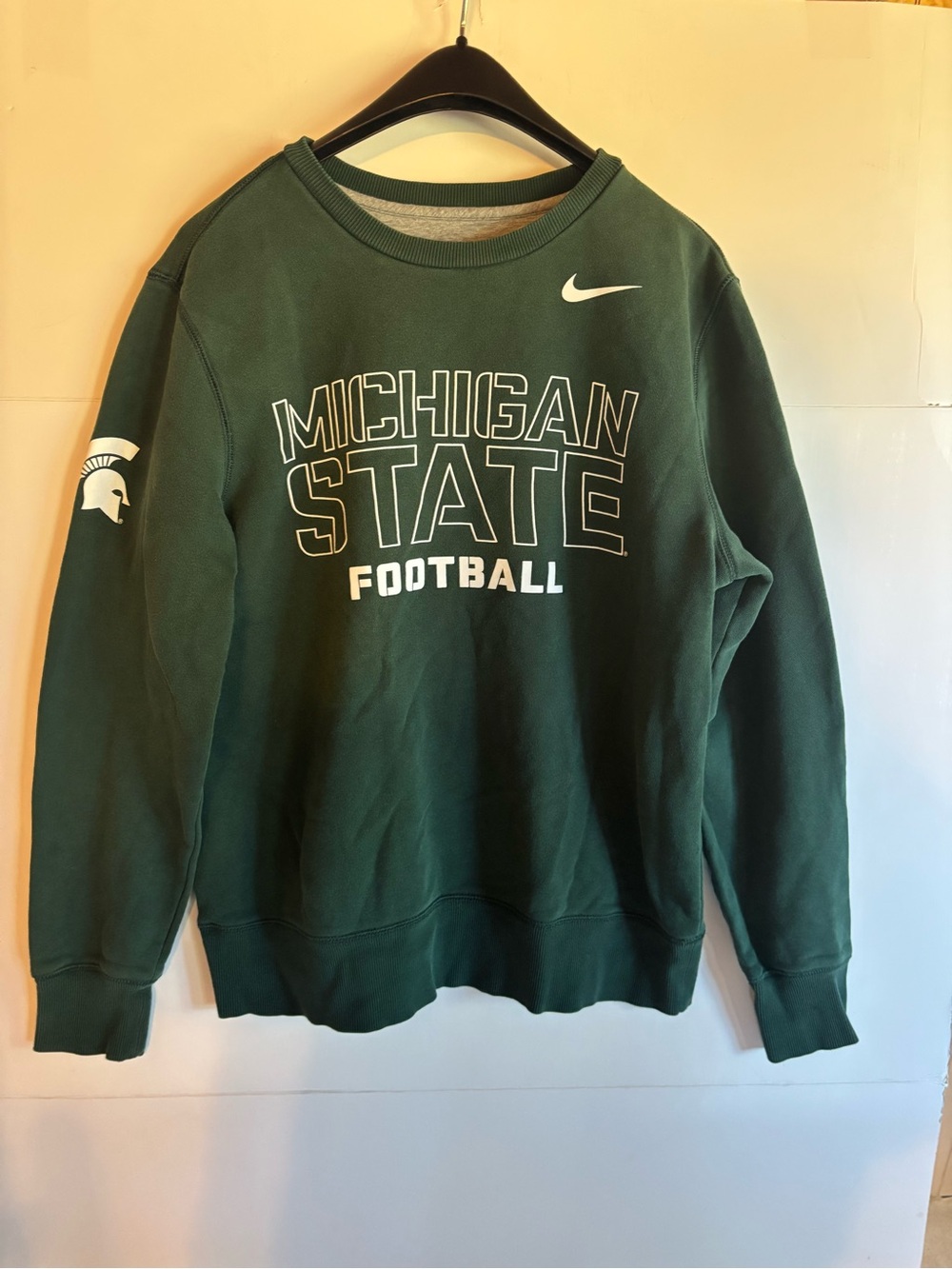 Nike Michigan State Spartans Football Crewneck Sweatshirt Green, Size L